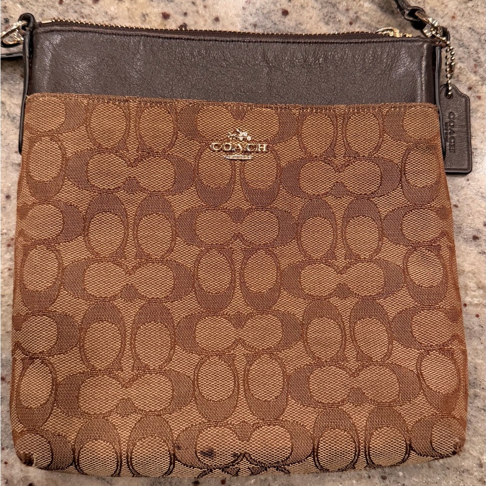 Coach Brown and Tan Crossbody Bag